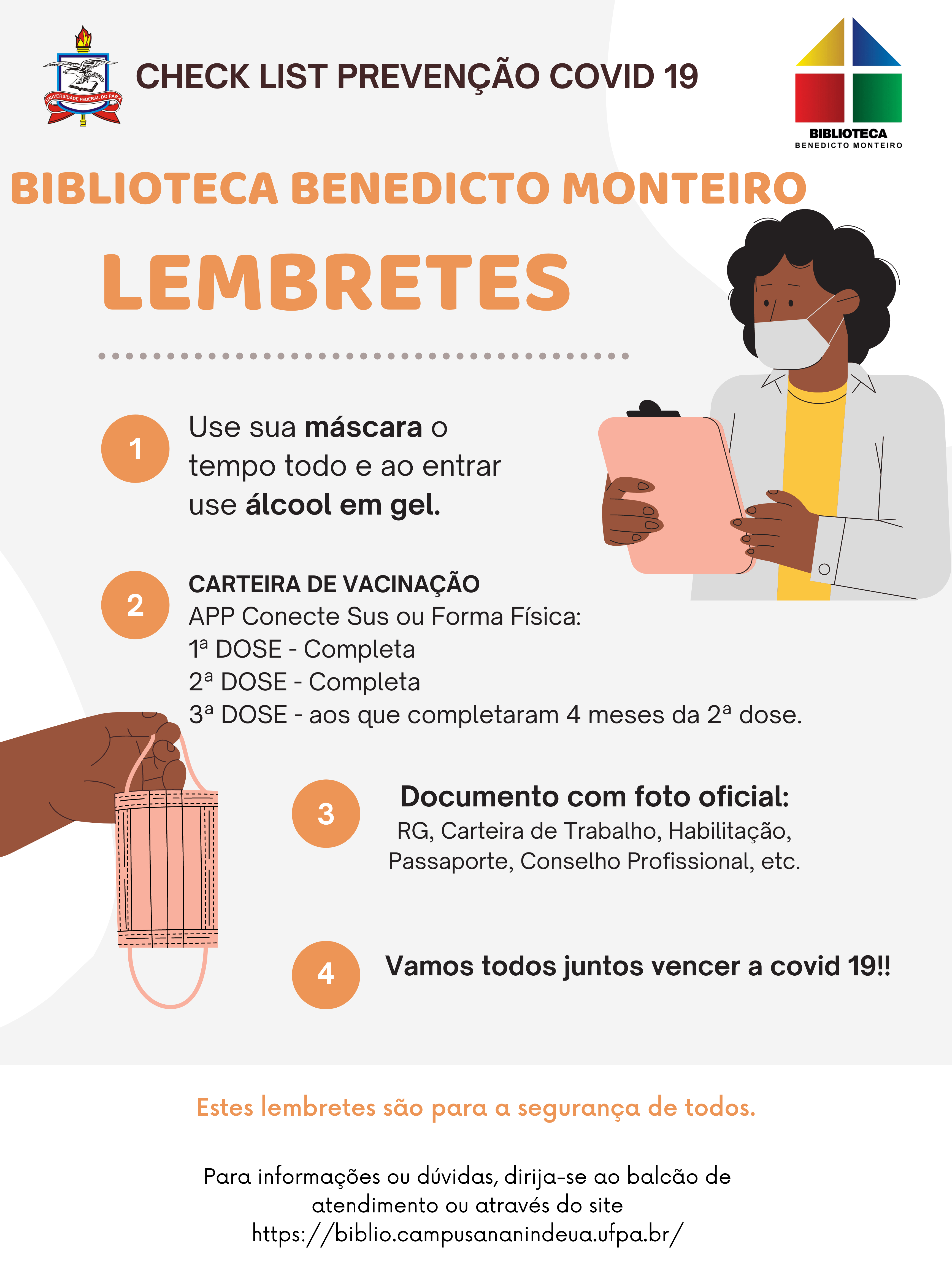Biblioteca Benedicto Monteiro na prevenção contra a COVID-19